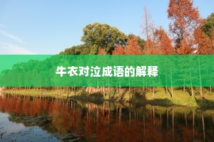 牛衣对泣成语的解释