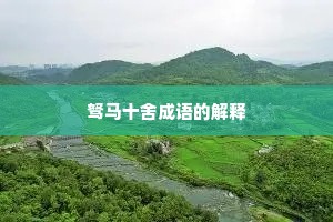 驽马十舍成语的解释