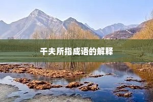 千夫所指成语的解释