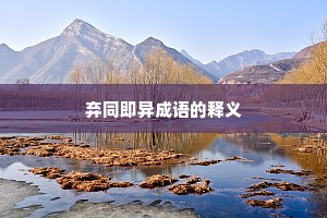 弃同即异成语的释义