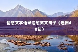 爱情经典语录情感（精选8篇）
