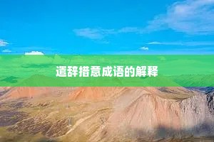 遣辞措意成语的解释
