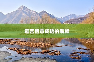 遣言措意成语的解释