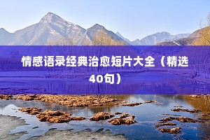 老师说过的情感经典语录英语翻译（精选40句）