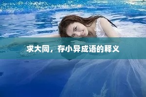 求大同，存小异成语的释义
