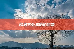 群居穴处成语的拼音