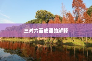 三对六面成语的解释