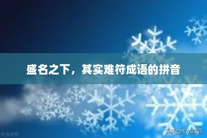 盛名之下，其实难符成语的拼音