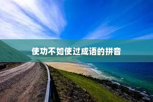 使功不如使过成语的拼音