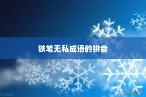 铁笔无私成语的拼音