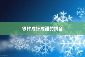 铁杵成针成语的拼音