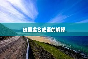 徒拥虚名成语的解释