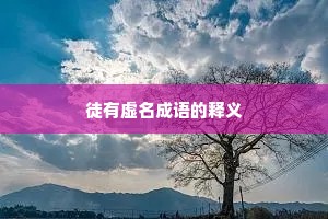 徒有虚名成语的释义