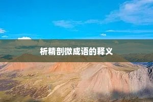 析精剖微成语的释义