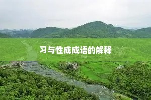 习与性成成语的解释