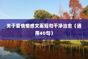 关于爱情情感文案短句干净治愈（通用40句）