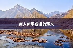新人新事成语的释义