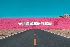 兴利除害成语的解释