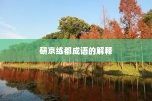研京练都成语的解释
