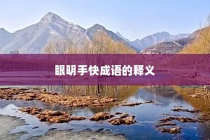 眼明手快成语的释义
