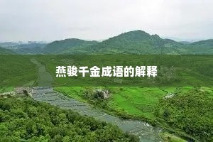 燕骏千金成语的解释