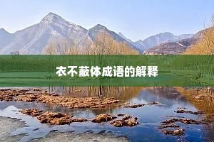 衣不蔽体成语的解释