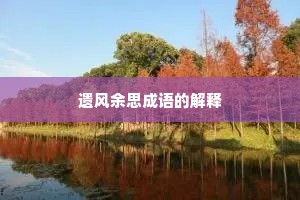 遗风余思成语的解释