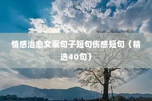 情感治愈文案句子短句伤感短句（精选40句）