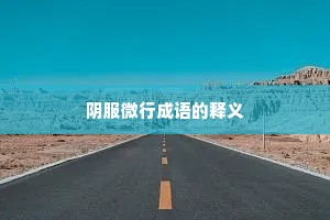 阴服微行成语的释义