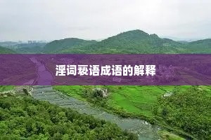 淫词亵语成语的解释