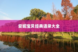 安妮宝贝经典语录大全