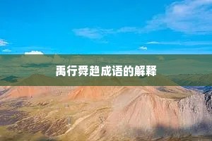禹行舜趋成语的解释