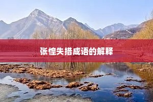 张惶失措成语的解释