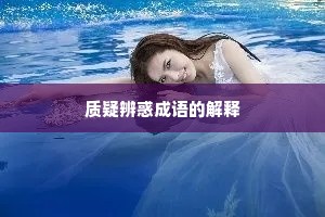 质疑辨惑成语的解释