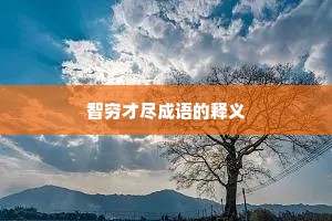 智穷才尽成语的释义