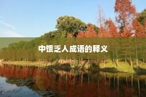 中馈乏人成语的释义