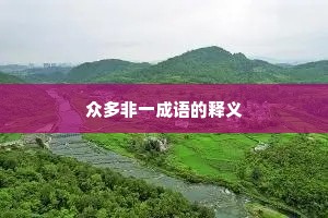 众多非一成语的释义