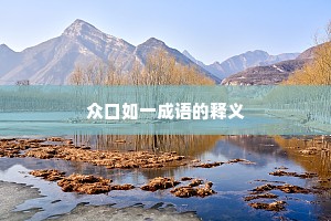 众口如一成语的释义