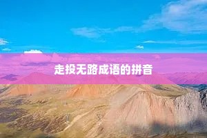 走投无路成语的拼音