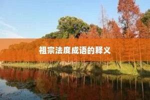 祖宗法度成语的释义