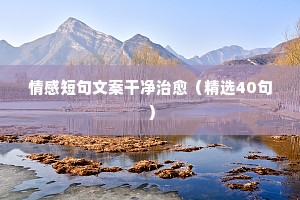情感短句文案干净治愈（精选40句）