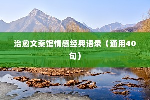 治愈文案馆情感经典语录（通用40句）