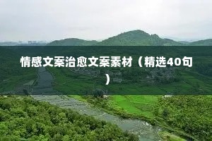情感文案治愈文案素材（精选40句）