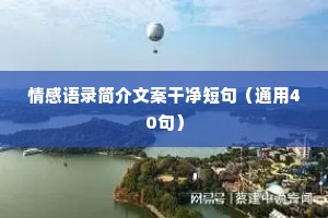 情感语录简介文案干净短句（通用40句）