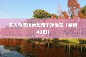 女人情感语录短句干净治愈（精选40句）