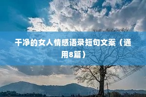 干净的女人情感语录短句文案（通用8篇）