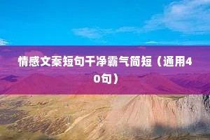轻尘情感文案（通用40句）