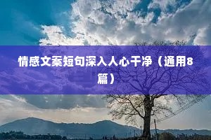 情感真挚文案（通用8篇）