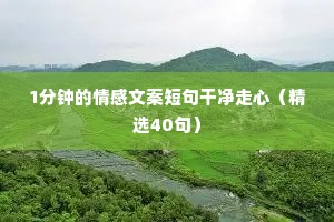 1分钟的情感文案短句干净走心（精选40句）