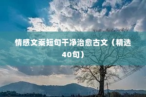 情感忧虑文案（精选40句）